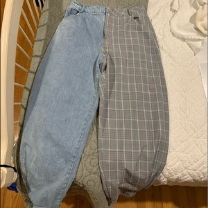 2 DIFFERENT COLORED LEG PANTS